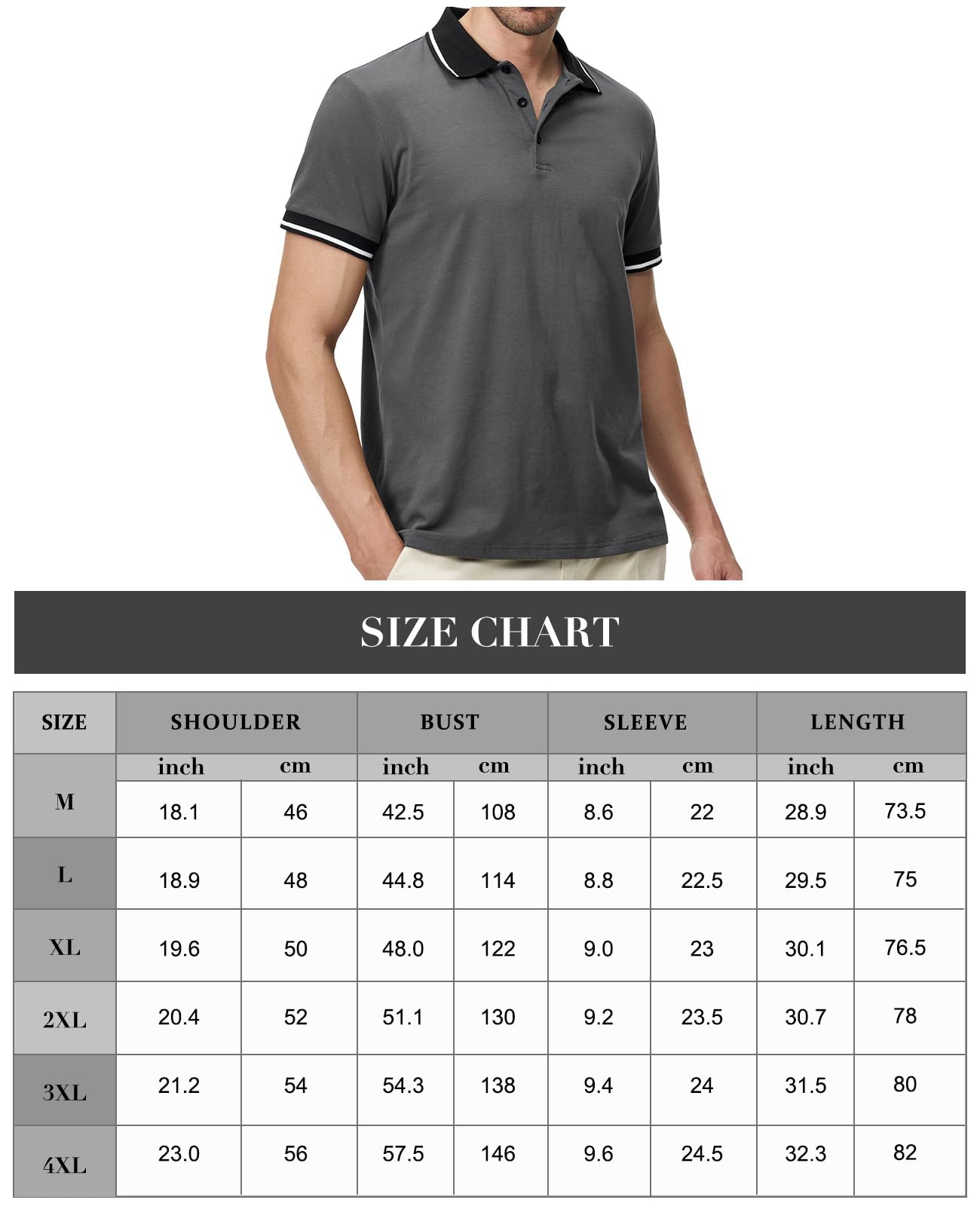 Homme Polo Manches Courtes Couleur de Contraste Polo Shirts Golf Polo T-Shirt Été Regular Fit M-4XL