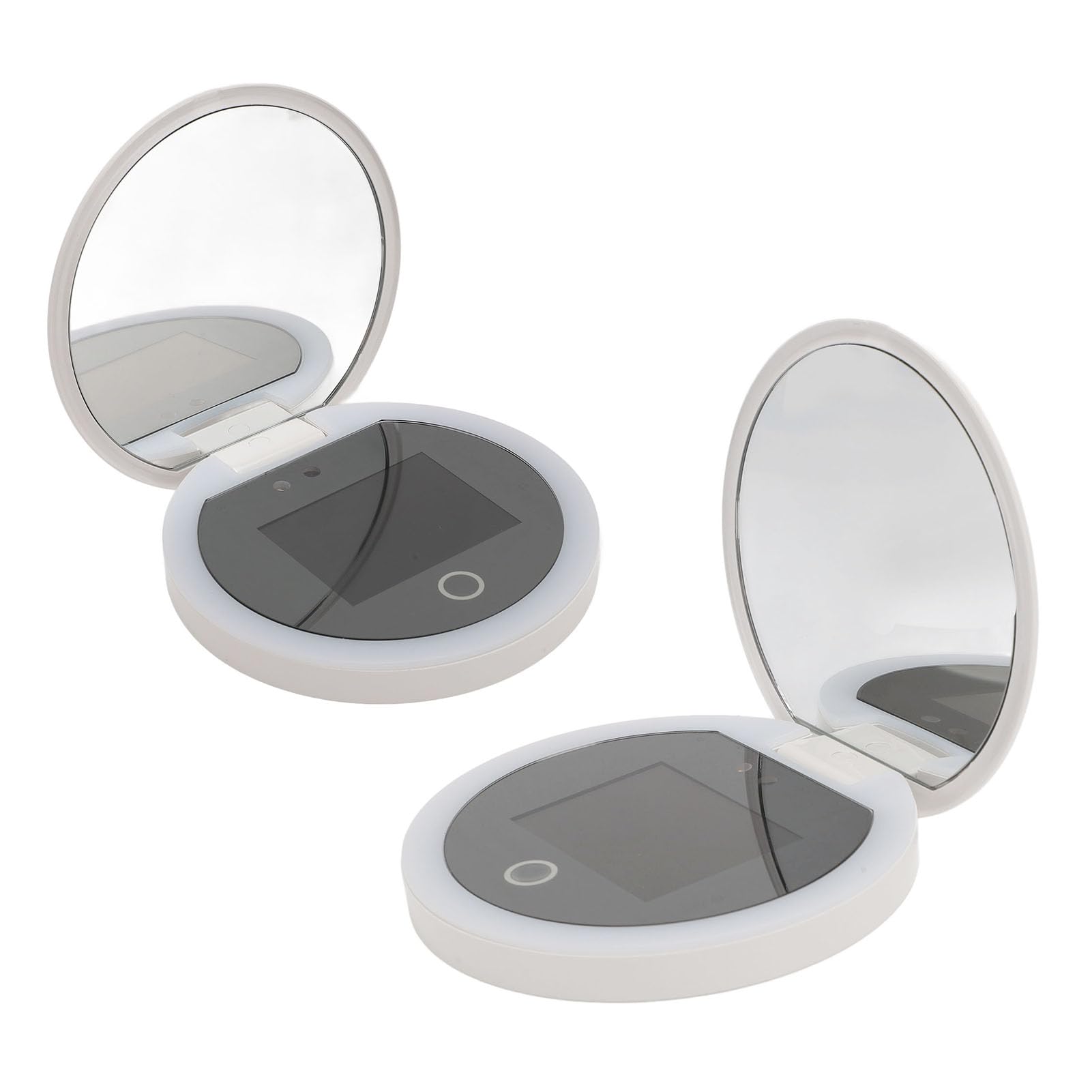 Specchio da viaggio UV con ingrandimento 2X, portatile, a LED, per uso esterno, design compatto ed elegante