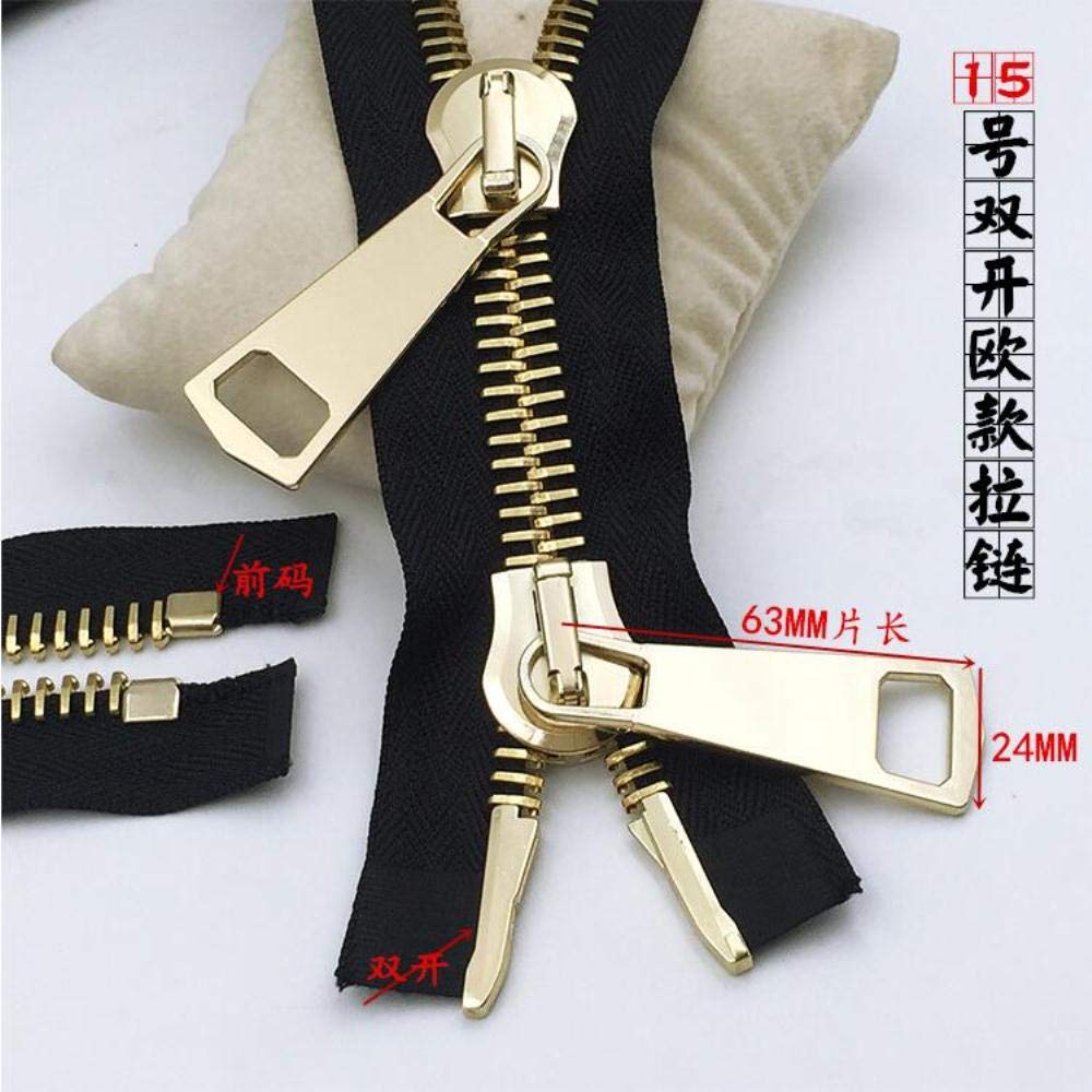Szycie kurtkiZamki, duży zamek błyskawiczny 15# Metalowe podwójne suwaki Zipper Modna kurtka puchowa Płaszcz Dwukierunkowy zamek błyskawiczny 1 sztuka 70cm 85cm 100cm Czarny Biały Zamek błyskawiczny-
