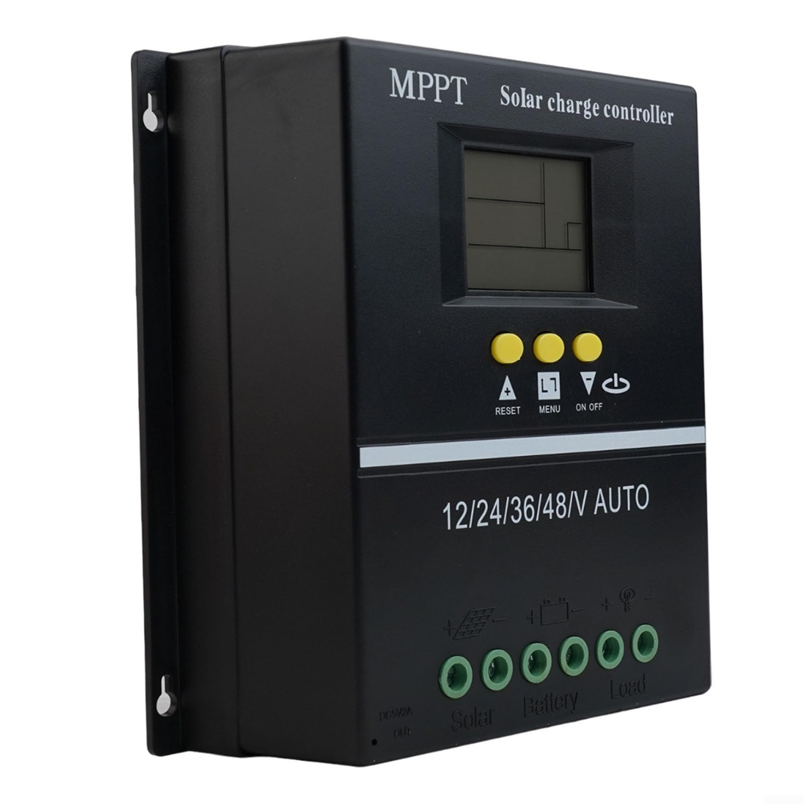 Regolatore MPPT in alluminio, 100 A, protezione dissipatore di calore (60 A | Rilevamento automatico della tensione, display LCD chiaro, ricarica efficiente, compatibile con sistema da 12 V a 48 V