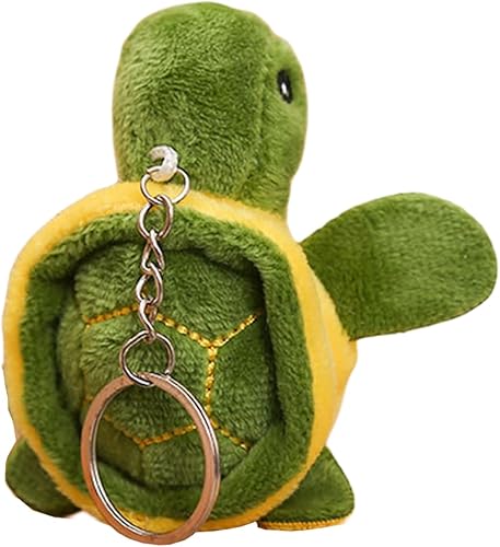 BWESOO Mini juguete de peluche de tortuga verde, lindo juguete de peluche con llavero de tortuga marina con colgante de dibujos animados para bolsa
