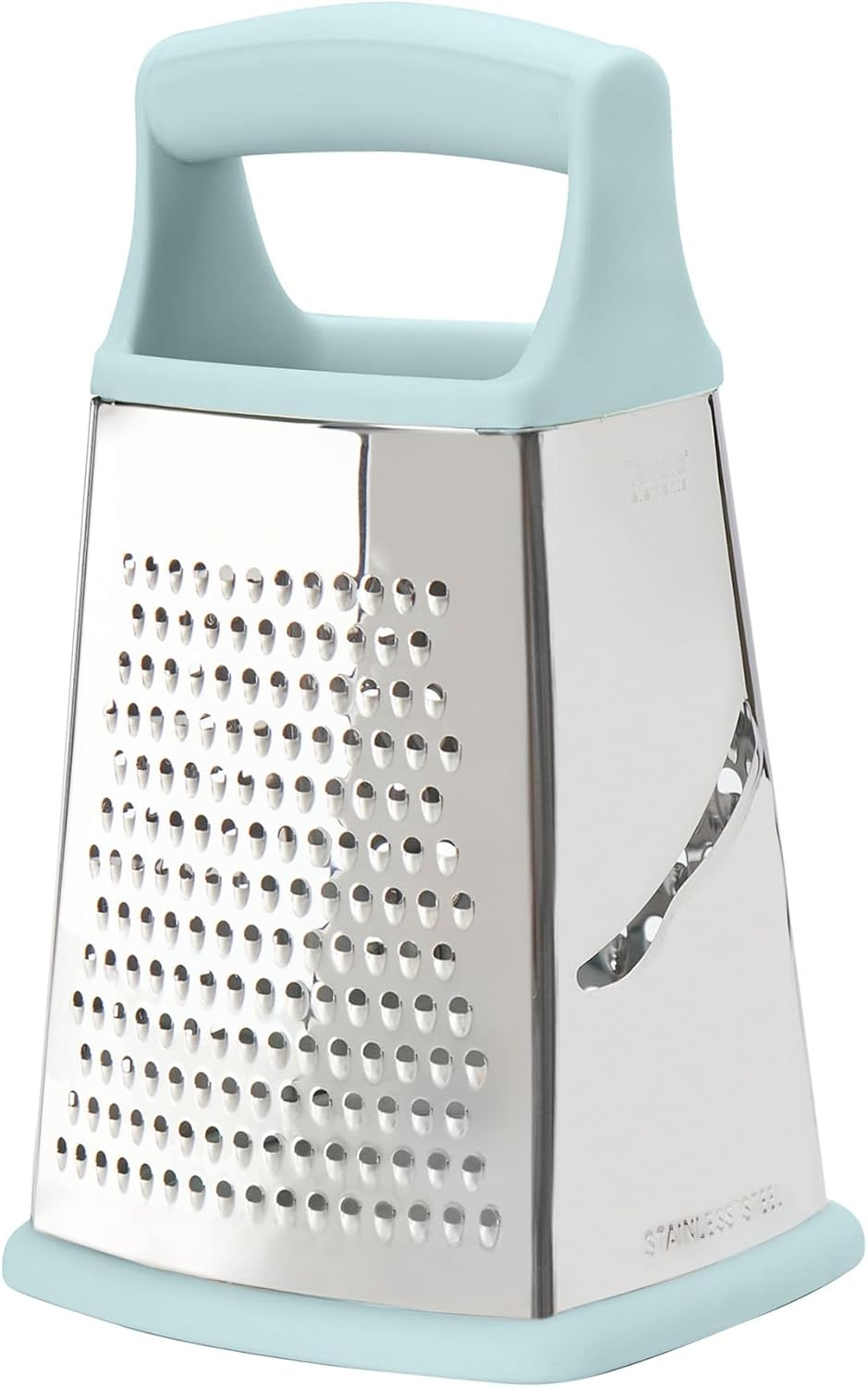 Tovolo Elements – Rallador de caja de 4 lados, trituradora de queso de acero inoxidable con lados gruesos medianos de rebanadas finas, mango cómodo