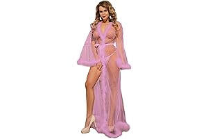 Women's Long Fur Trimmed Robe