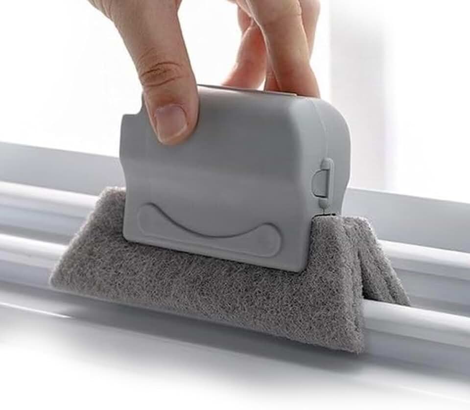 Escova De Limpeza Multiuso Trilhos, Janelas, Persianas e Cantos - Limpador Janela Microfibra
