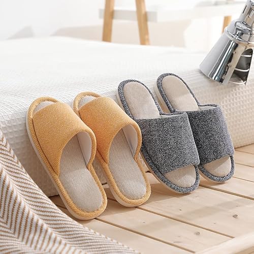 ايوتيو شبشب قماشي للاستخدام الداخلي والخارجي - شبشب للازواج من الاسفل الناعم غير قابل للانزلاق للفصول الاربعة للرجال والنساء، لون كحلي، مقاس 42/43 EU