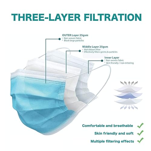 Miniatura 3 de Mascarillas infantiles de 3 capas, desechables, 3 capas, bonitos patrones de dibujos animados (100 unidades) (panda rosa)