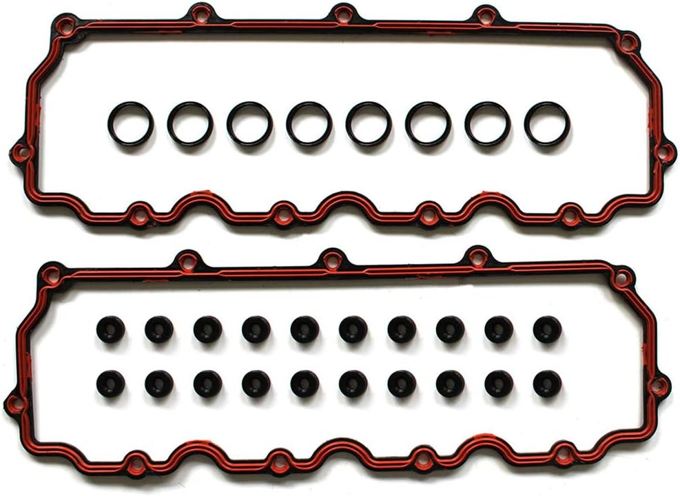 Engine Valve Cover Gasket Set Compatible with 2004-2005 for Ford E-350 Club Wagon 6.0L;2004-2010 for Ford E-350 Super Duty 6.0L OE VS50691R