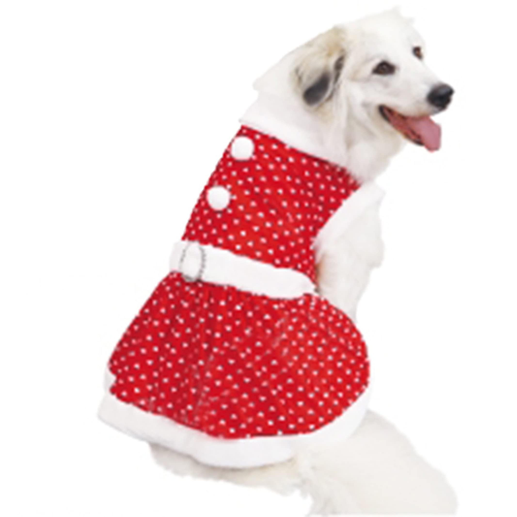 Amazon | 犬服 大型犬 X'mas スノーハートドレス パーティードレス