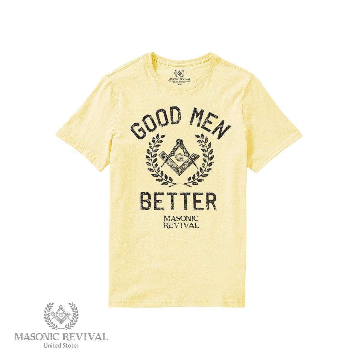 Masonic RevivalGood Men Better Freemasonry T-Shirt (Yellow/Black)