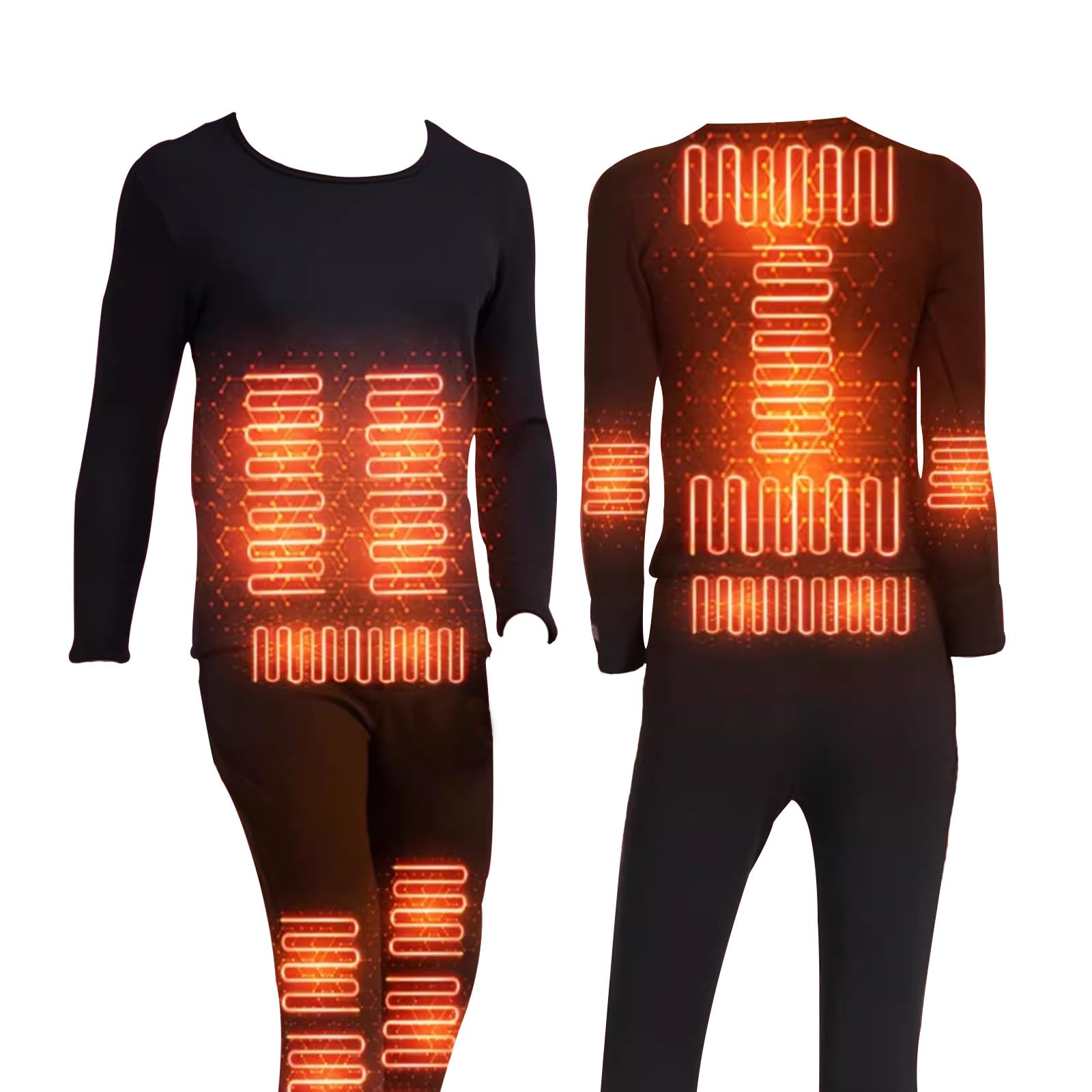 Conjunto De Ropa Interior Térmica con Calefacción De Invierno para Hombre Y Mujer Conjunto De Ropa Interior Térmica con Calefacción Inteligente De 56 Zonas en La Parte Superior E Inferior