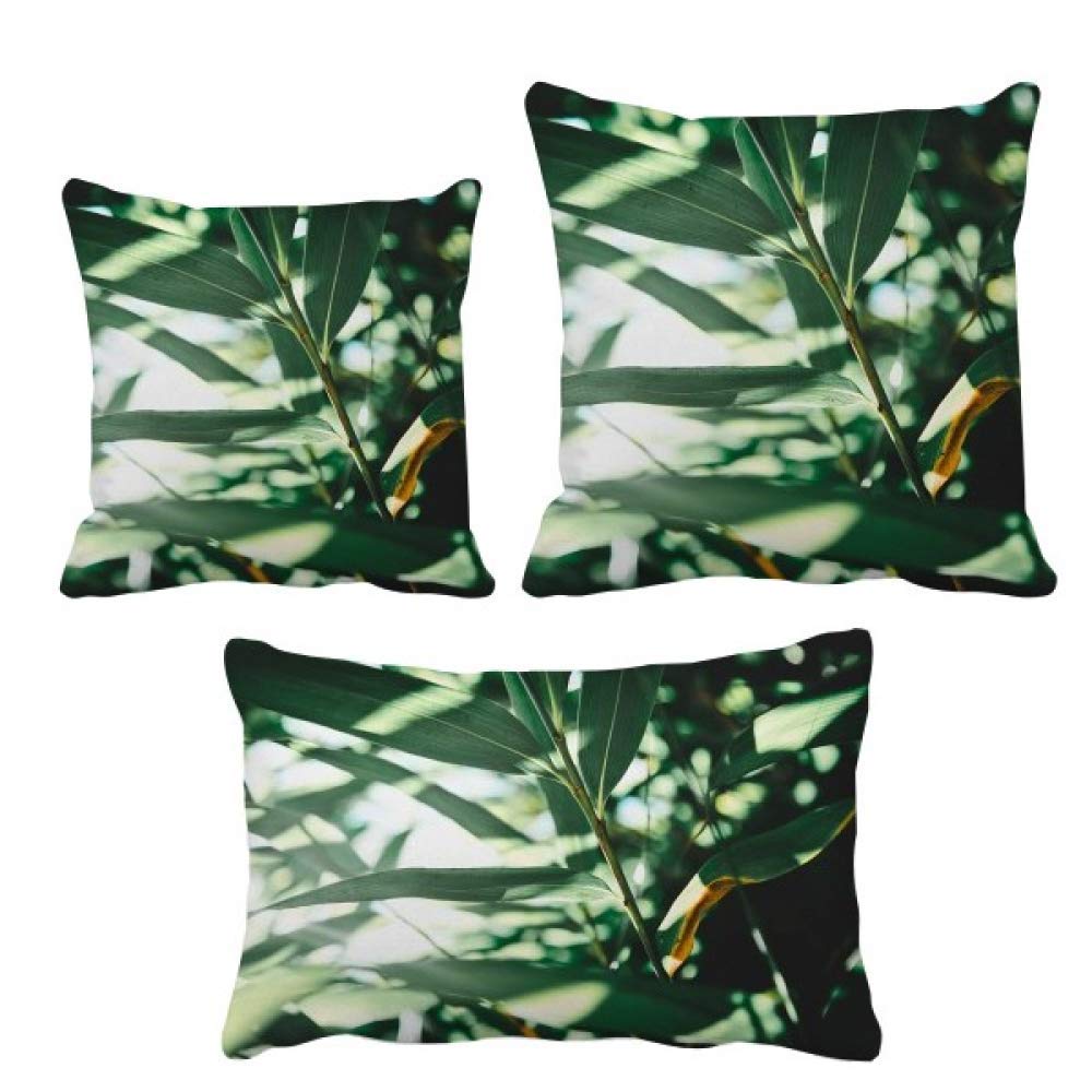 Housse coussin feuilles vertes DIYthinker décoration salon moderne
