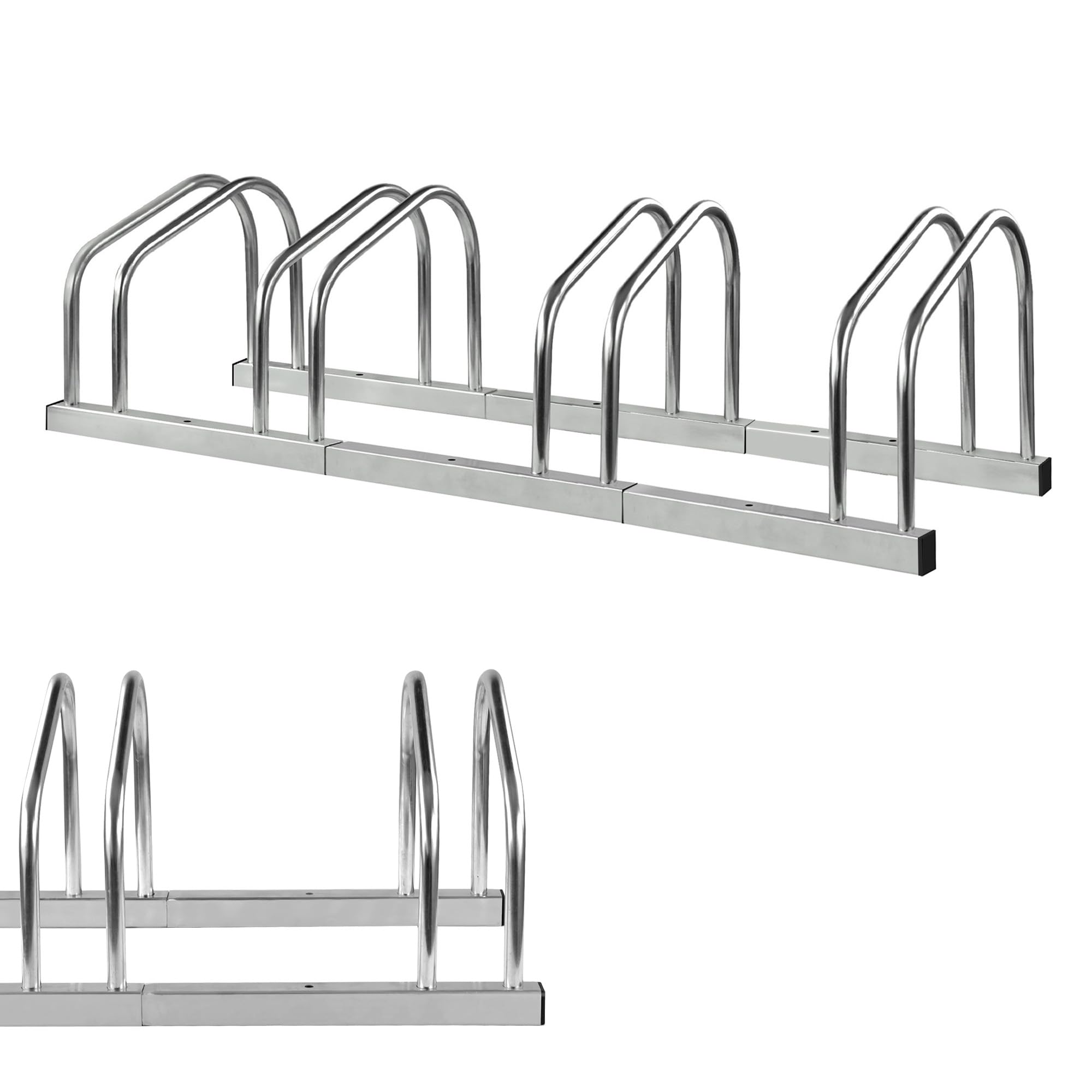 Crystals Bike Rack for 4 Bikes - Bicycle Floor or Wall Mount Stand - Cycle Stand for Bike Storage Outdoor Garage - Steel Bike Stand, Silver (4 Bikes Stand)