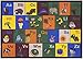 Ottomanson Jenny Collection Non-Slip Rubberback Educational Alphabet Design 5x7 Kid's Area Rug, 5' x 6'6