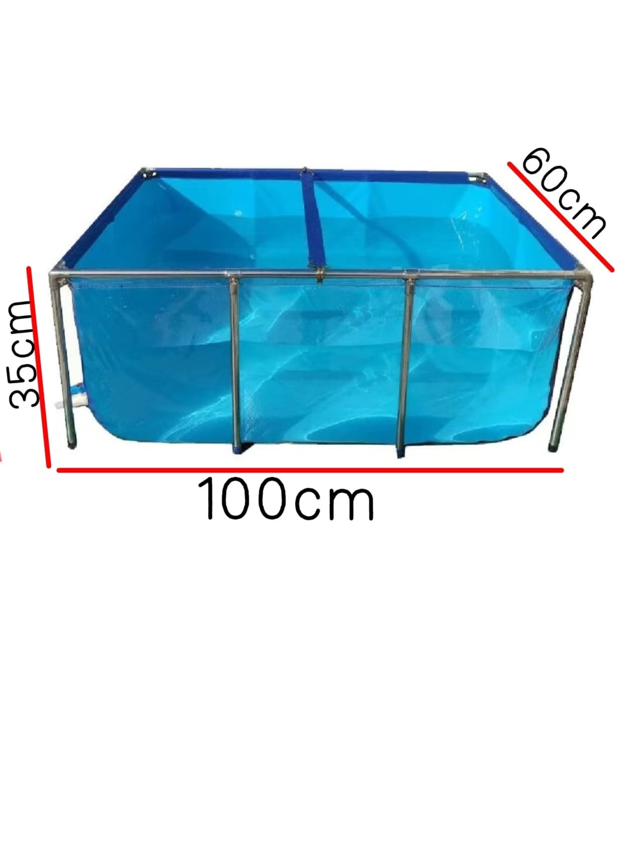 Wykładziny do oczek wodnych z płótna PVC ze stalową ramą - (50x40x30cm do 150x100x71cm) Trwały zewnętrzny zbiornik na ryby, przezroczysty panel widokowy dla karpi koi/złotych rybek, zbiornik na wodę o