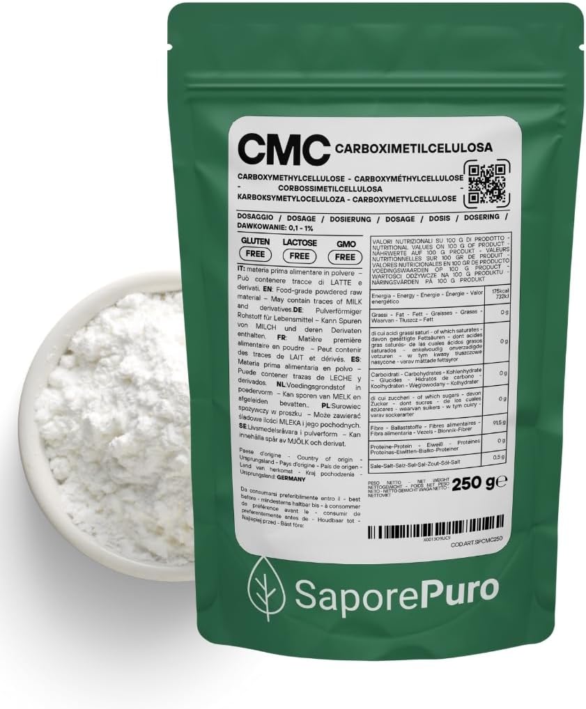 Saporepuro Carboximetilcelulosa CMC 250 g para uso alimentario