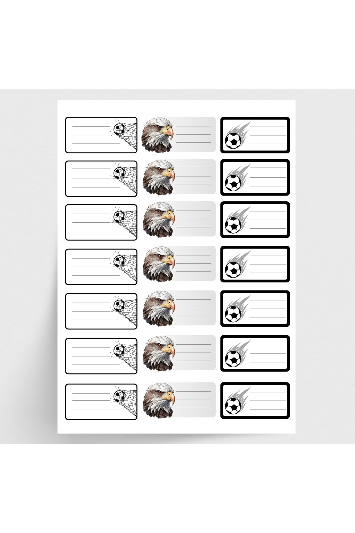 Bimotif Siyah-Beyaz isimlik okul etiketi, sticker seti, 210 adet