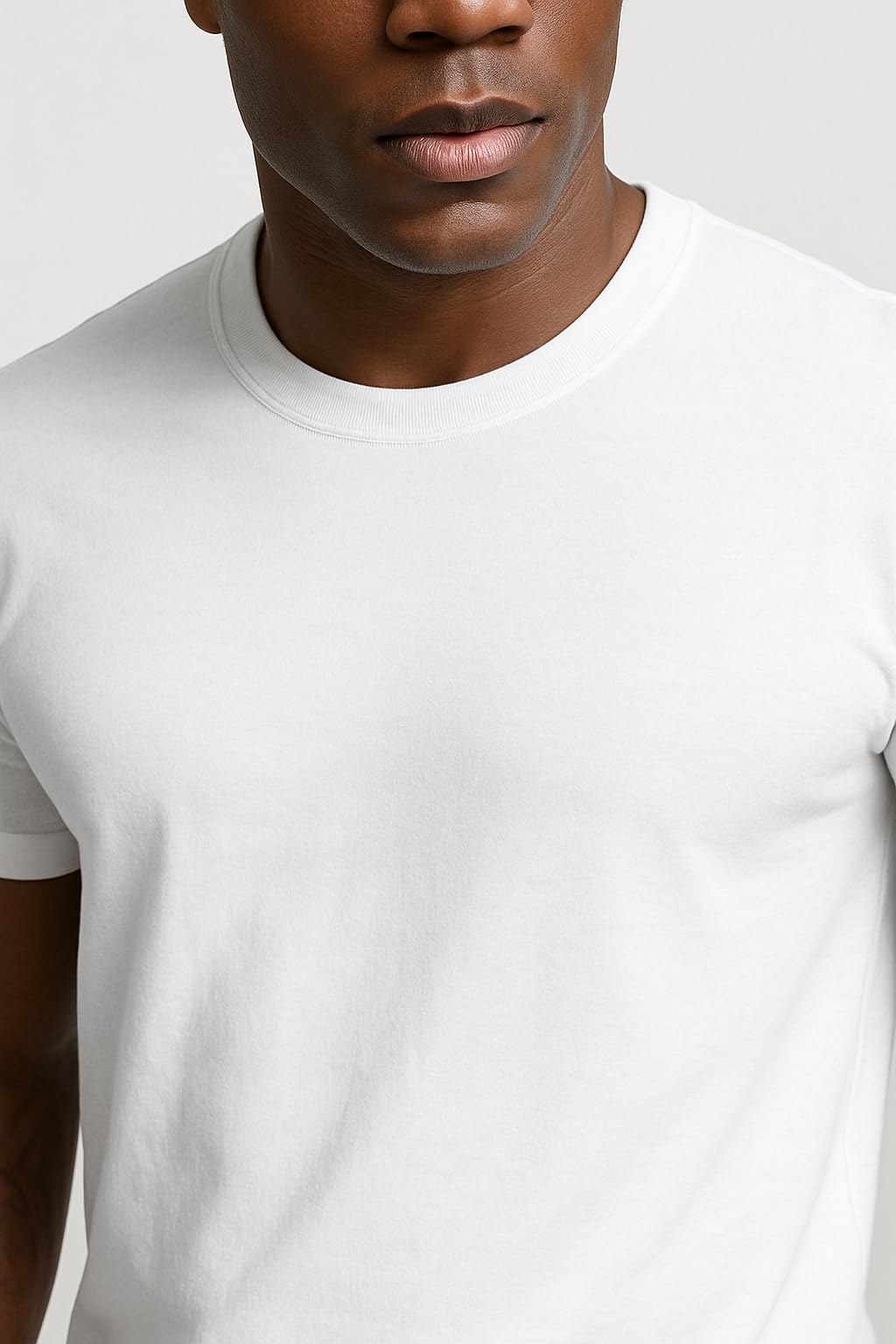 Leif Nelson LN920 - Maglietta estiva da uomo, scollo a girocollo, Slim Fit, in cotone, a maniche corte