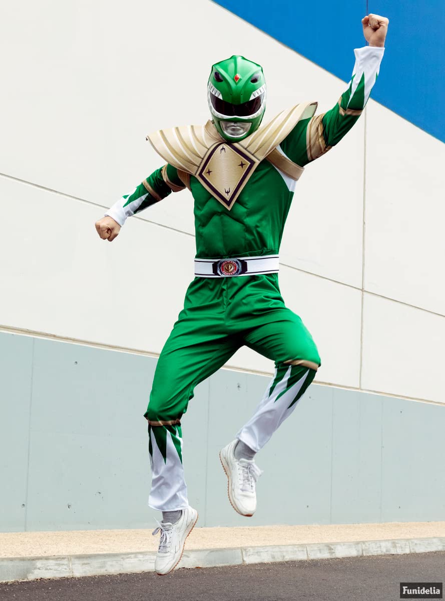 Funidelia Casco Power Ranger Verde per Uomo. Accessori per Costumi per Adulto