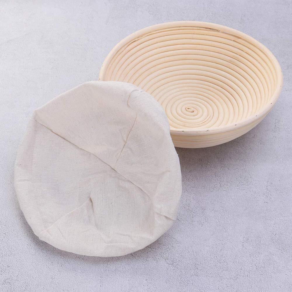 1 Cestas Redondas a Prueba De Pan Para Pan De Masa Madre, Juego De Cestas a Prueba De Masa Madre Con Forro De Tela Para Hacer Pan Para La Cocina (25 X 25 X 8,5 Cm)