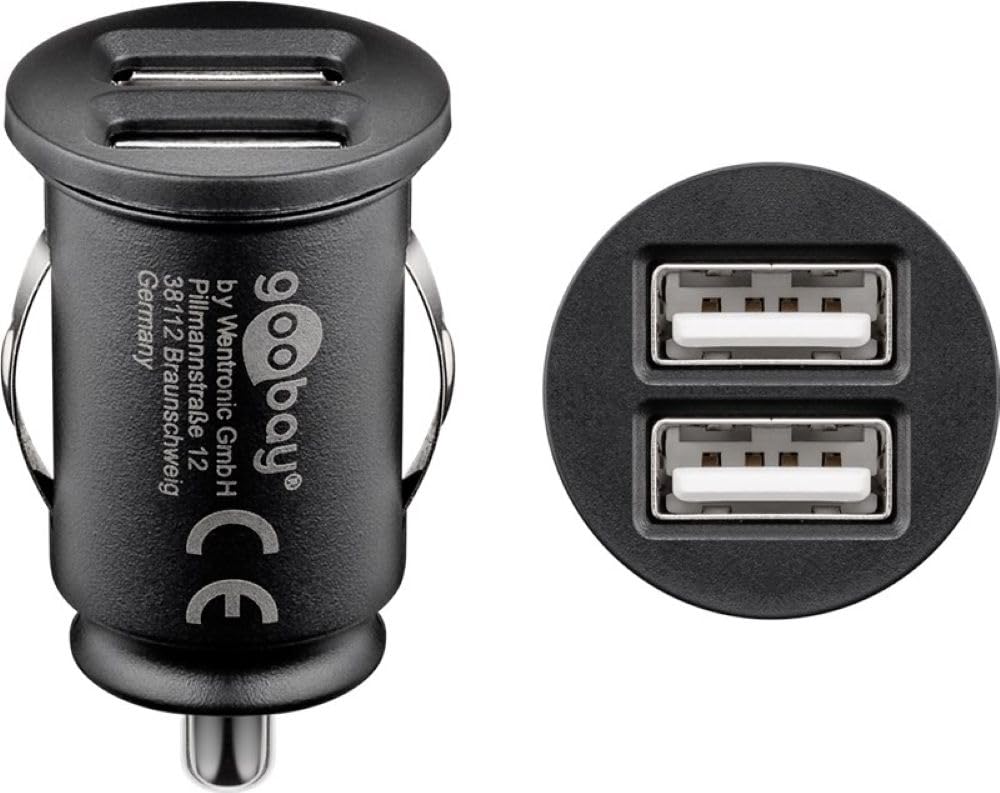 USB Auto-Ladegerät 12 W, 2-Port, 2,4 A, 12/24 V, Zigarettenanzünder, Dual