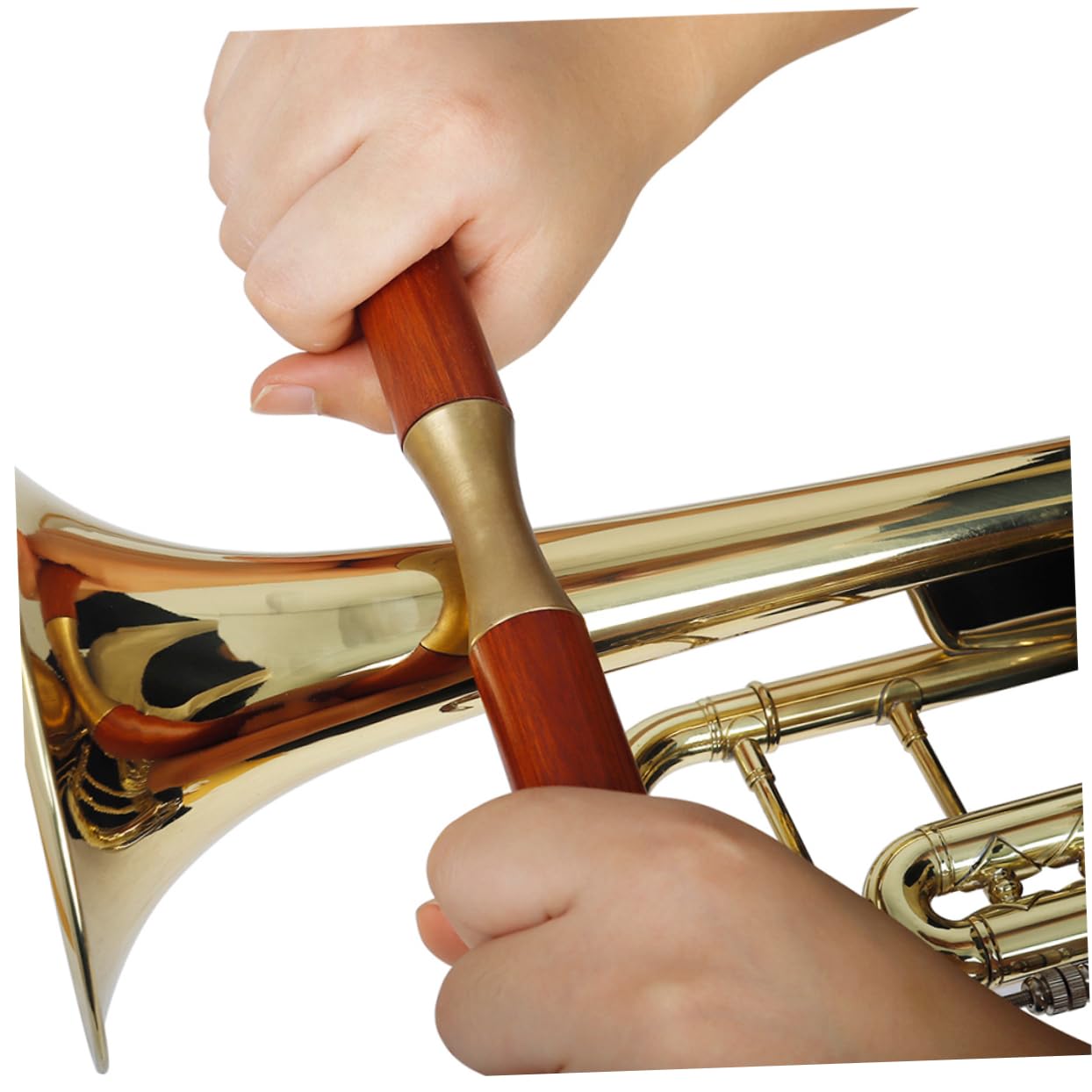 Ruota di Pressatura per Riparazione Strumenti Musicali per Tromba e Sax | Impugnatura in Legno Marrone, Metallo Resistente All’usura, Superficie Liscia senza Bave
