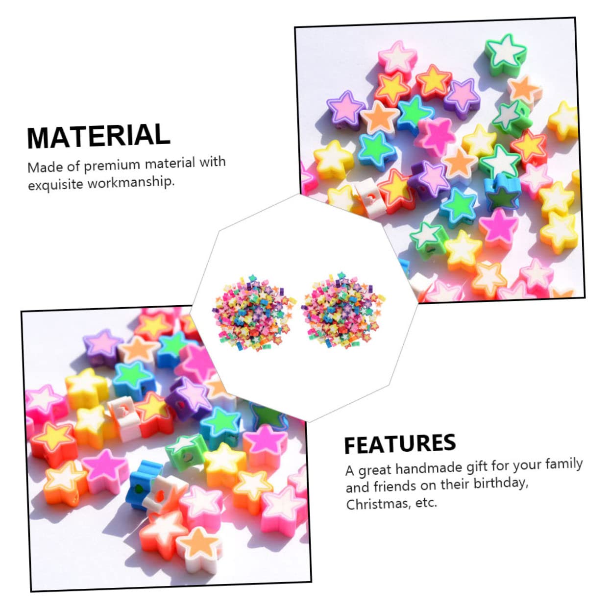jojofuny Conjunto Abalorios De Espaciadora De Arcilla Polimérica Para Diy De Manualidades Para Joyería Y Pulseras 200 Piezas*5