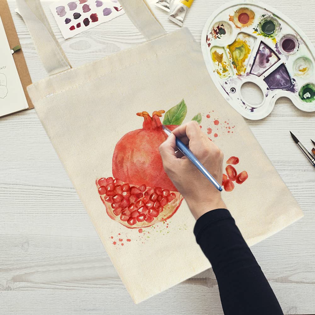 20 sztuk przenośnych toreb bawełnianych, bez nadruku, płócienne torby jutowe z dwoma długimi uchwytami, torba na zakupy, do pomalowania, kolor naturalny, 10 sztuk 25 x 30 cm