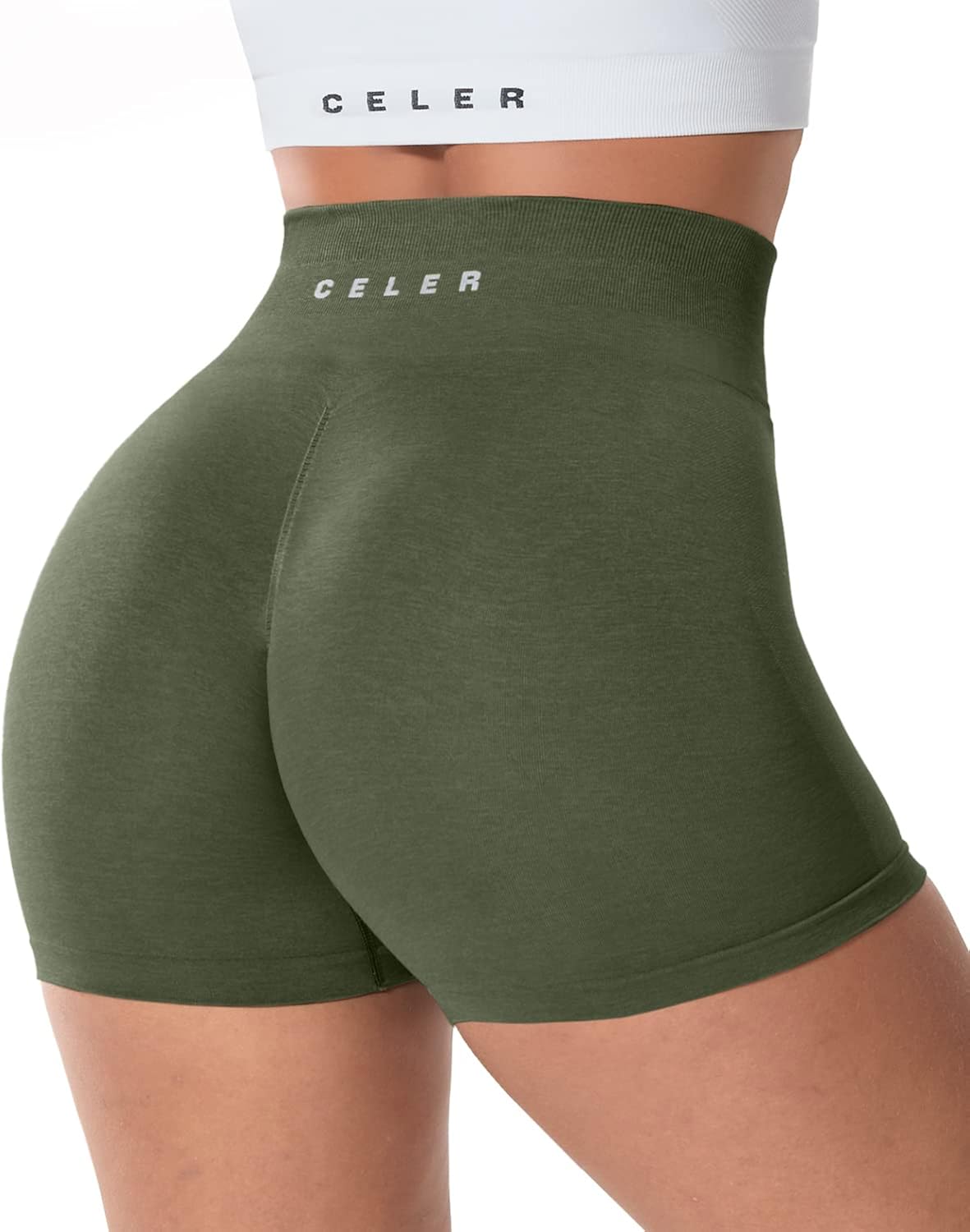 CELER Womens Workout Shorts Chemistry Seamless Scrunch Butt Gym Shorts