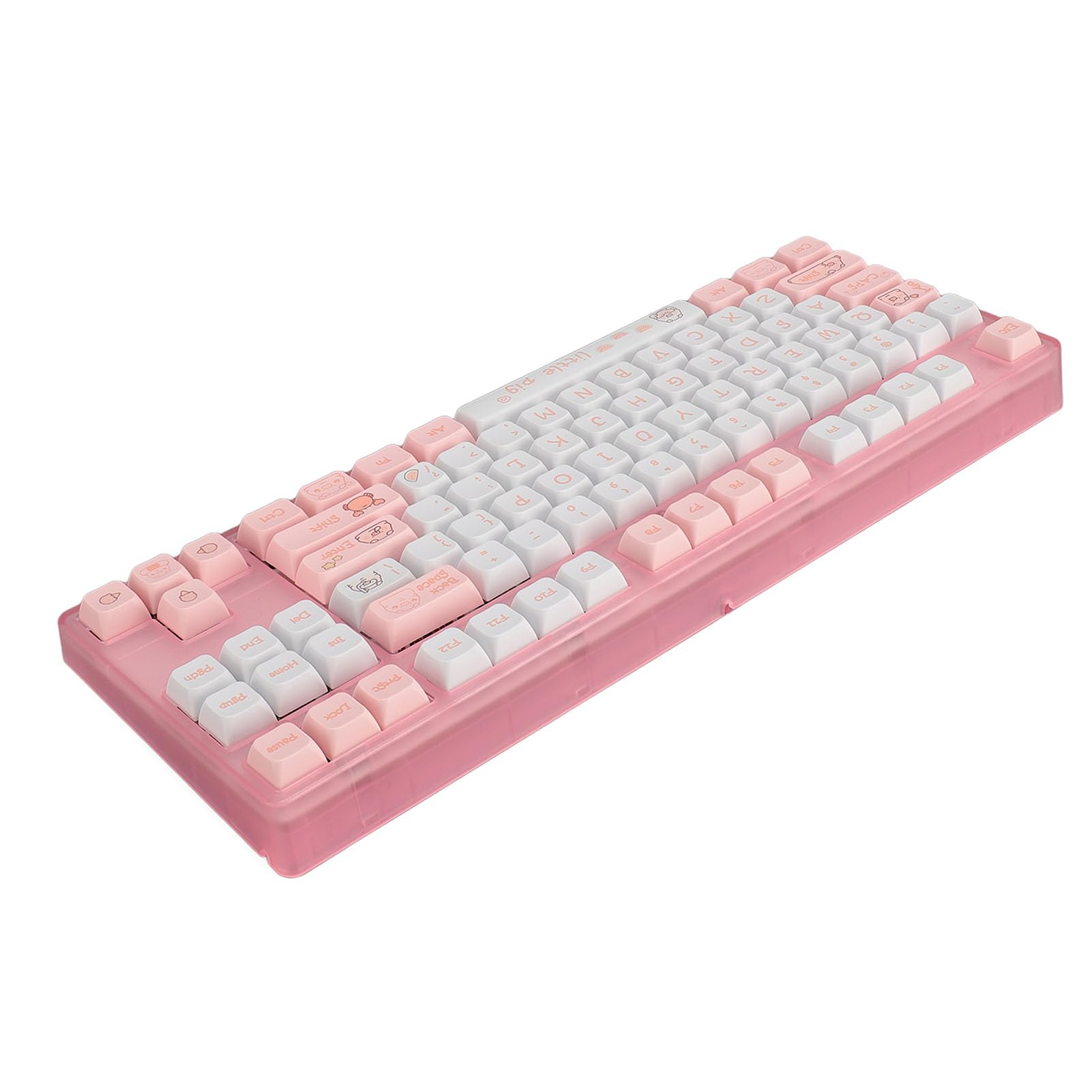 Aramox Teclado Mecánico 87 Teclas, Interruptor Rojo Retroiluminación Blanca