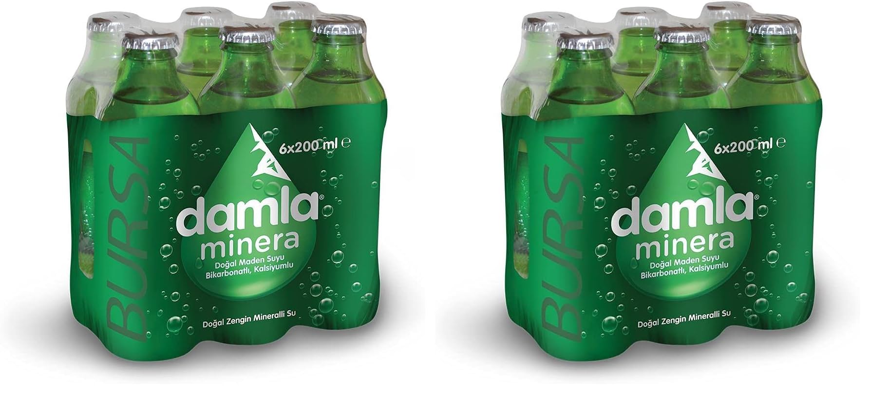 Damla Minera Doğal Maden Suyu Cam Şişe 6x200 ML 2li paket
