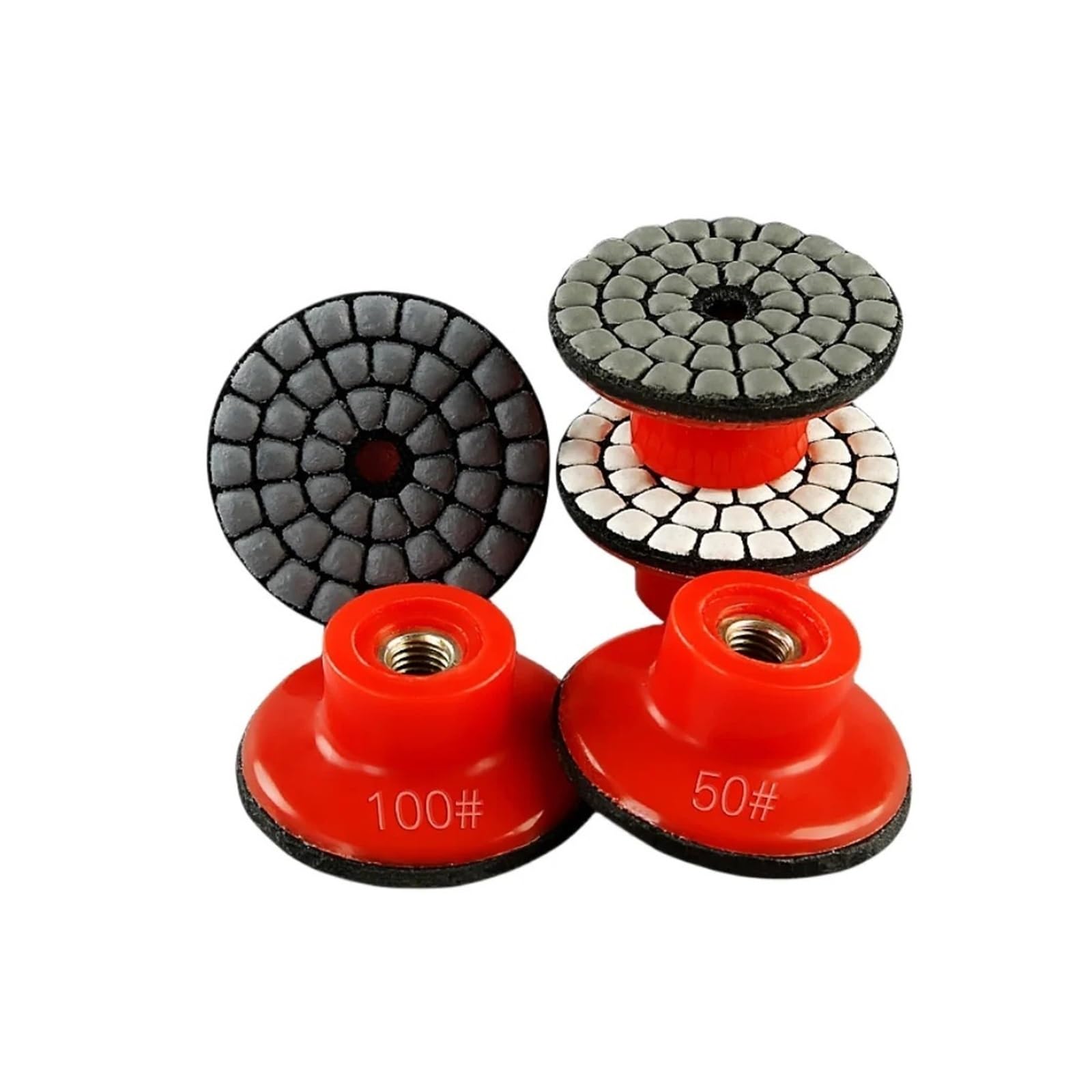 Almohadillas De Pulido De Diamante, 7 Unidades, Pulido En Seco Sin Rayones | Almohadillas De Resina Para Lijado En Seco, Aptas Para Mármol Y Granito (7 pcs 50 mm Two Hundred)