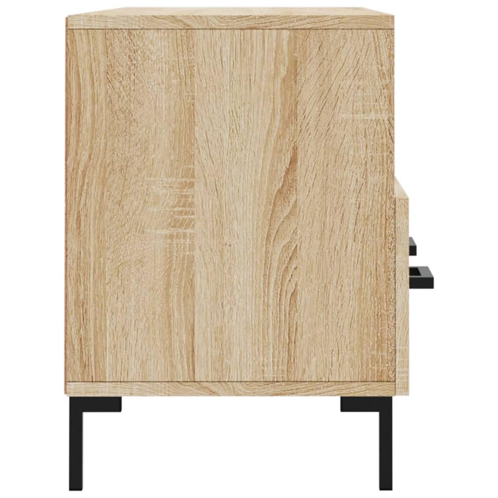 TV-Schrank Sonoma-Eiche 102x36x50 cm, robuster Holzwerkstoff Media-Center mit 3 Fächern und 3 Schubladen, modernes Wohnzimmer Entertainment-Möbel