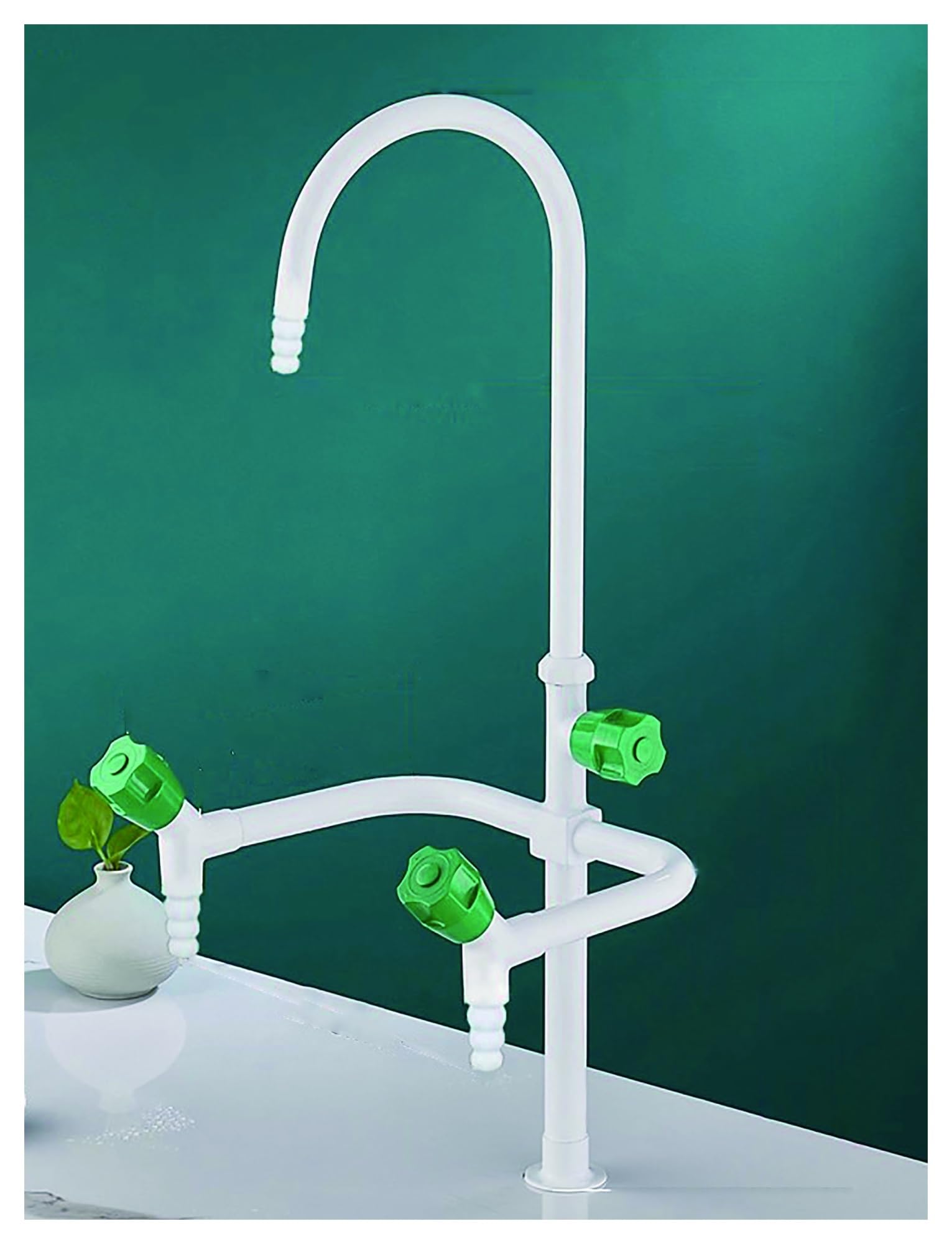 Labor-Wasserhahn, Industrieller Labor-Spülwasserhahn, Einlochdüse, Heiß- und Kaltmisch-Labor-Spülwasserhahn for die Krankenhausschule(Color2,Triple port)