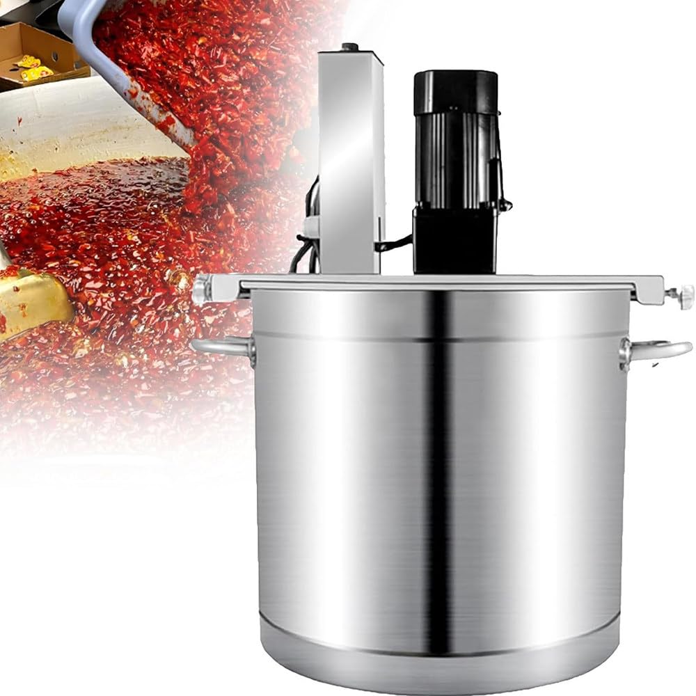 Mezclador eléctrico de alimentos de acero inoxidable para cocinar, agitador automático de 85 L para sopa, salsa, pasta de chocolate y condimentos, ideal para mezclar calor