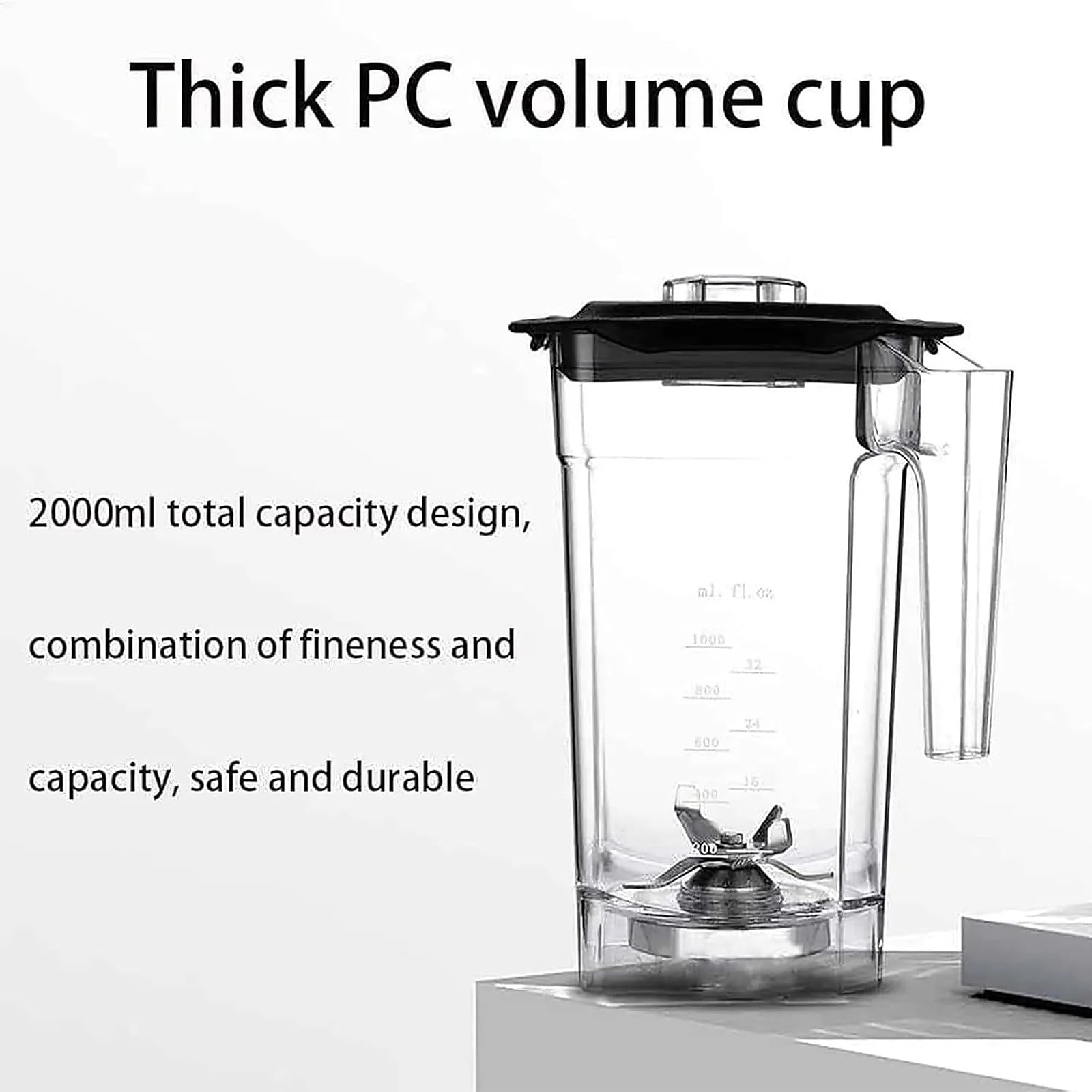 Licuadora Resistente 2200W con el Escudo del Sonido, Tarro de Cristal 2L para los Batidos y la trituración del Hielo, Mezclador silencioso Comercial para el Uso de la Cocina casera
