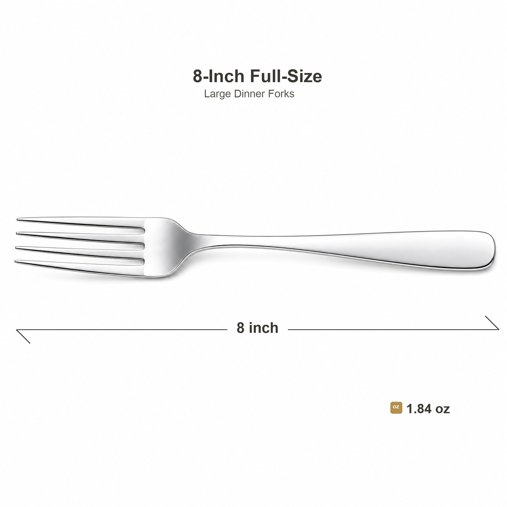 12 Piece Dinner Forks Set, 18/10 Stainless Steel Forks Silverware, 8 Inch — Amazon image 5
