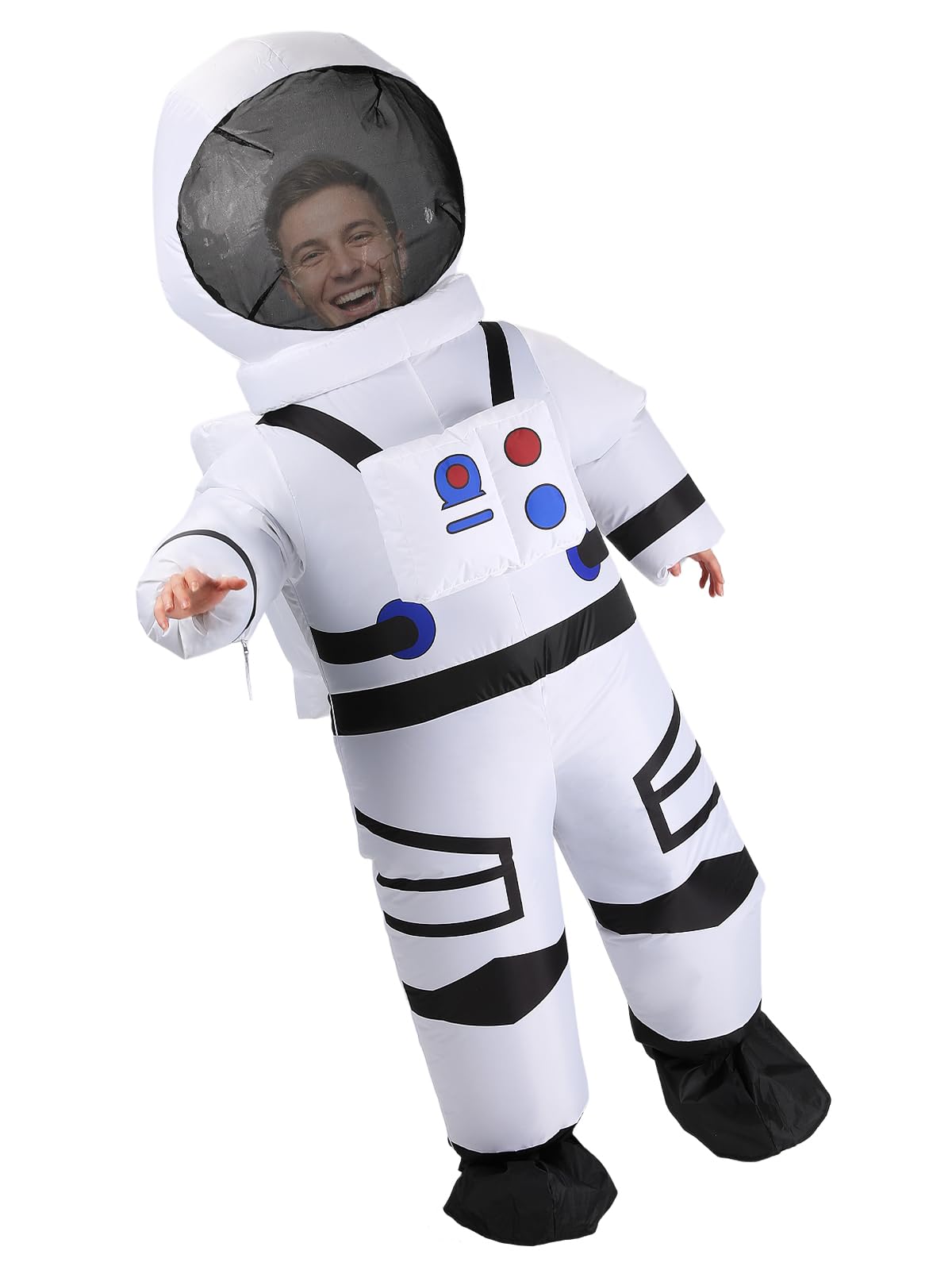 Adults Inflatable Astronaut Costume Funny Blow Up Spacesuit Cosplay Outfit Unique Christmas Gift for Men Women