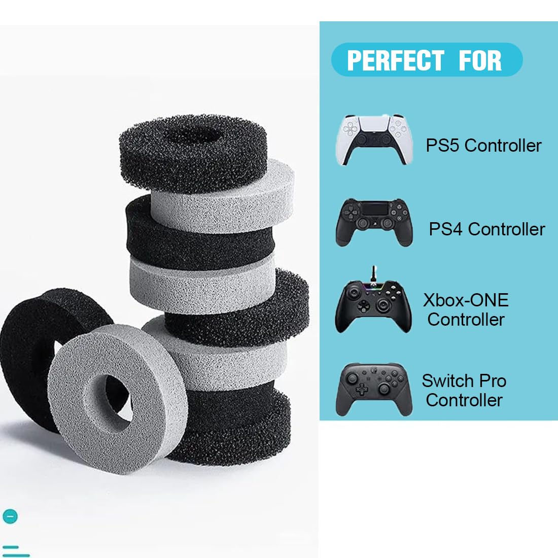 18 Piezas Precision Thumb Stick Ring Aim Assist Anillos amortiguadores Accesorios de Stick analógico para Playstation 5 Xbox One X S Switch PS5 PS4 Controller Sticks Control