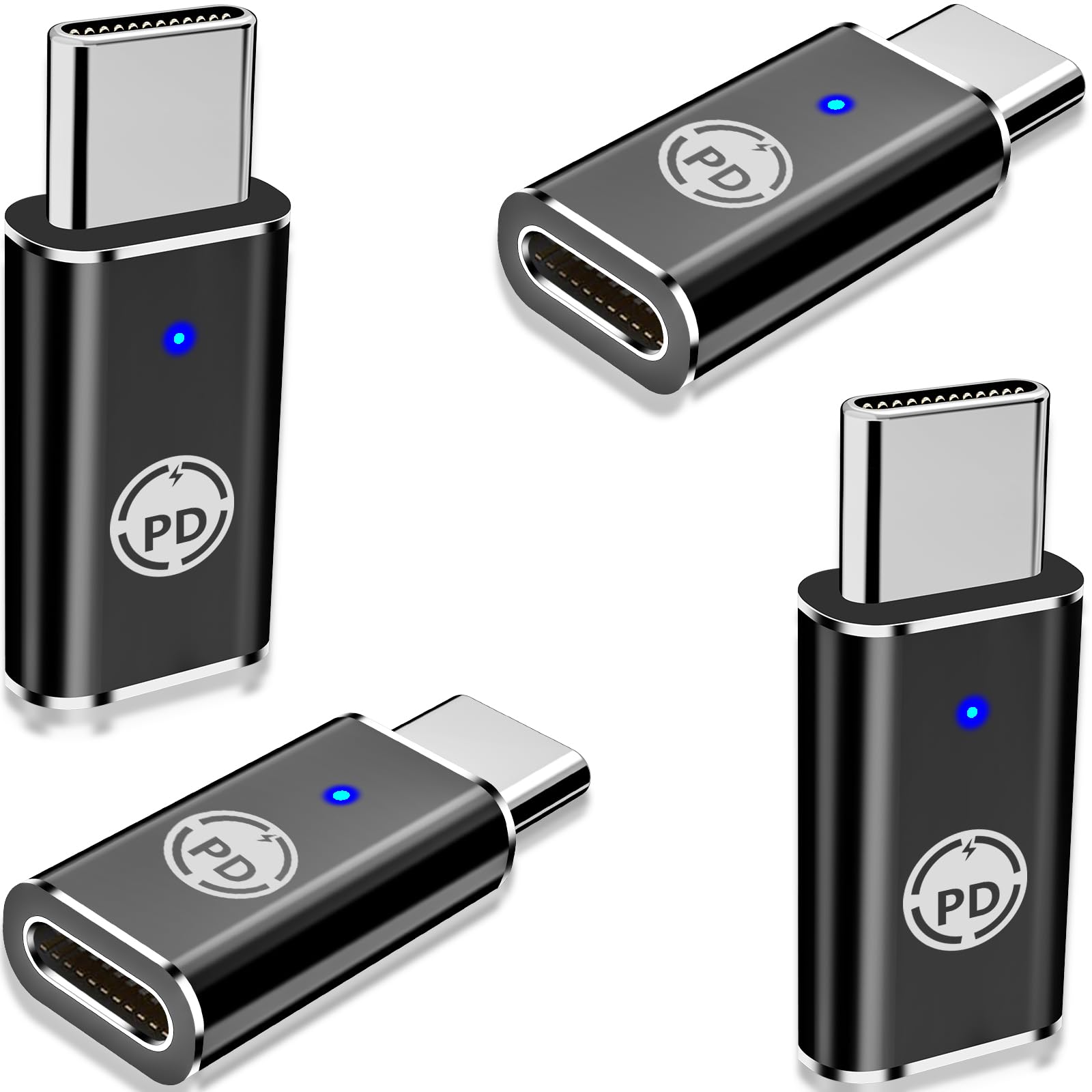 【Apple MFi Certified】Lightning to USB-C Adapter, Stuffcool 4Pack Lightning Female to Type-C Male Digital Converter Type-C Fast Charge Connector for