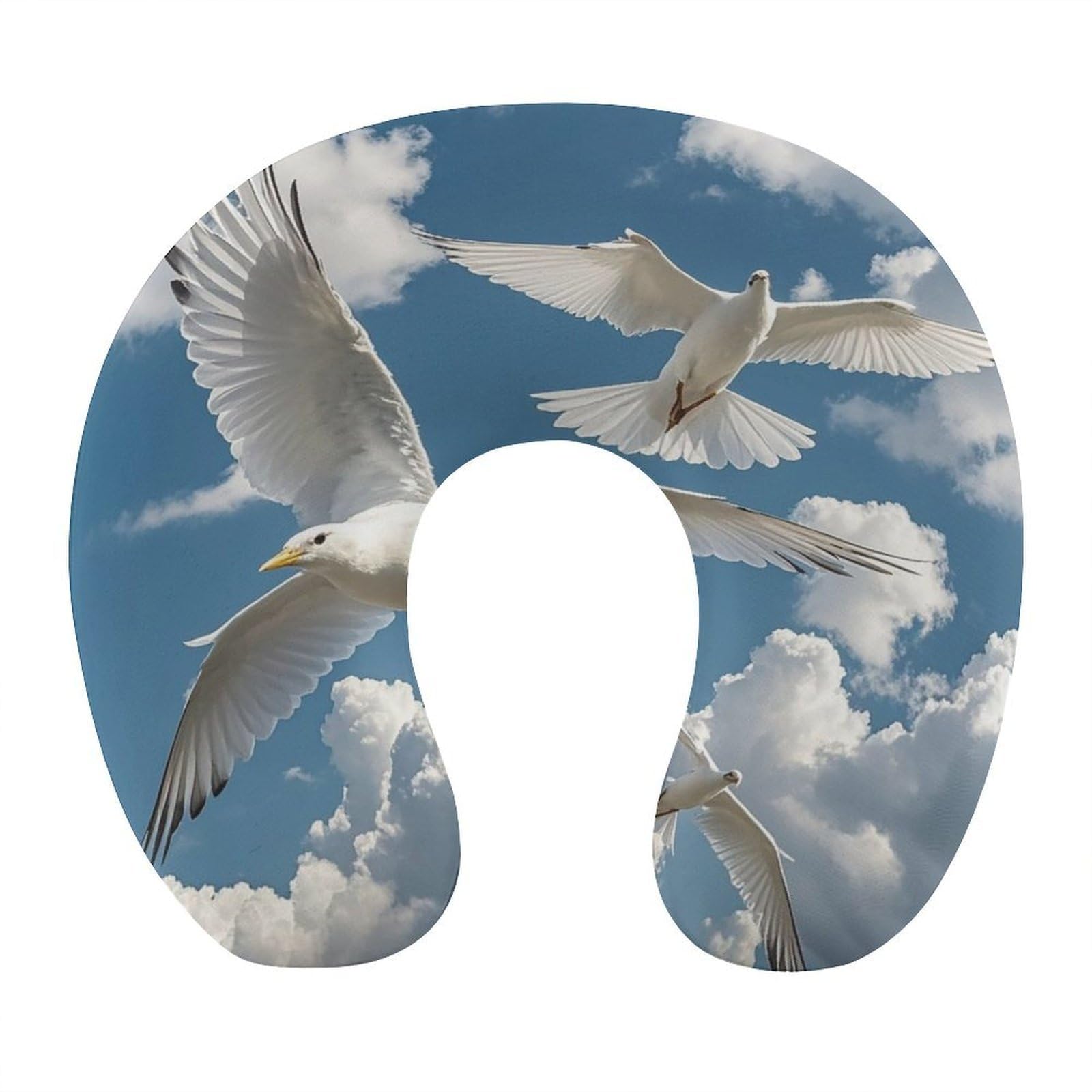 FekiLoot Loon Birds Travel Pillow U Shaped Neck Pillow Comfortable Memory Foam Pillow Portable Soft Headrest Lightweight Neck and Head Support for Planes Trains Self-Driving Cars