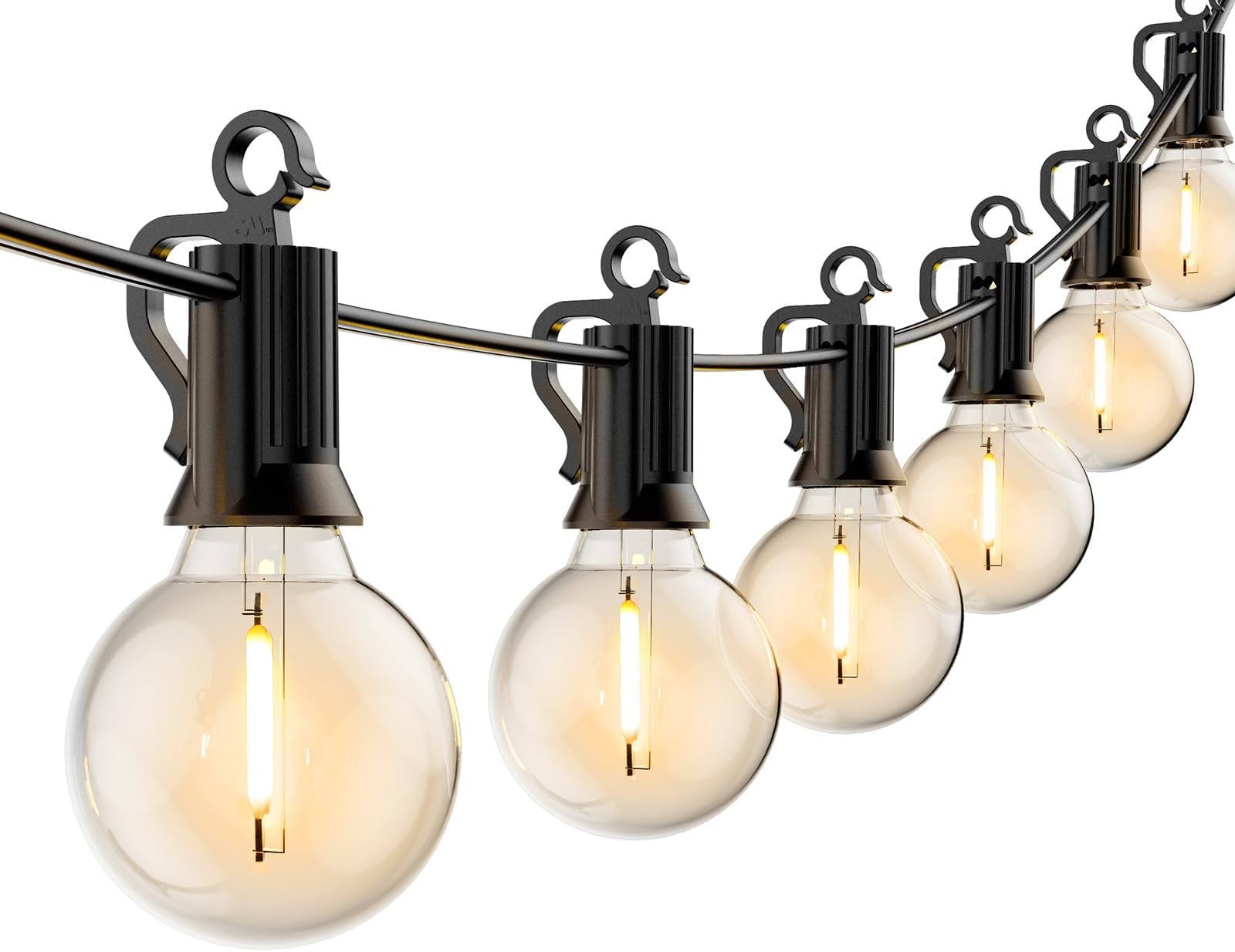 Brightown 80 FT Outdoor String Lights - Connectable LED Patio Lights with 80 G40 Globe Plastic Bulbs, All Weatherproof Commercial Hanging Lights for Outside Party Backyard Porch Bistro