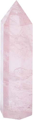 Miniatura 8 de Varitas de cristal curativo  Puntos de cristal de cuarzo rosa de 2 pulgadas, 6 facetas de terapia de meditación de chakras Reiki, 4 unidades, Cristal