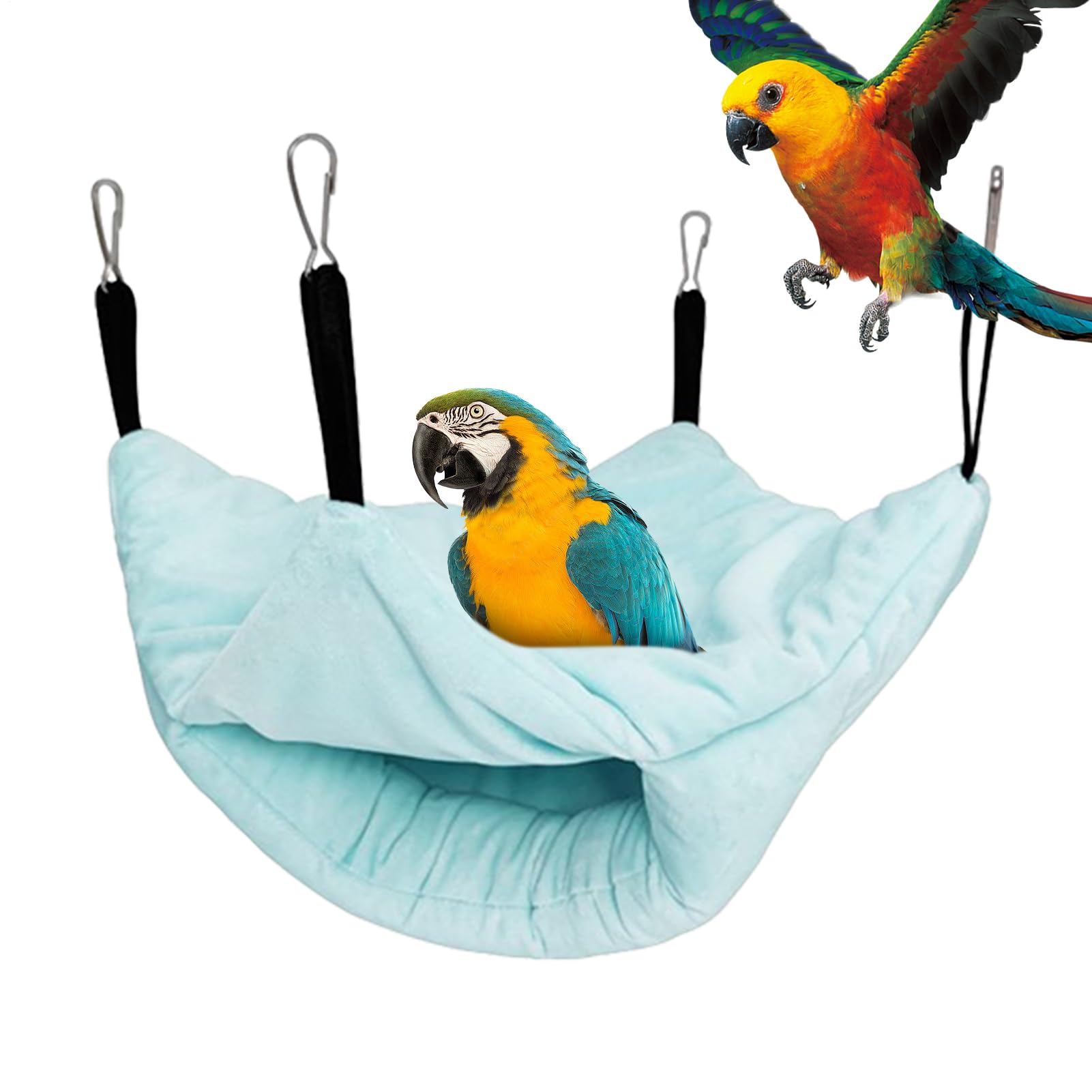 Nid d'oiseau chaud à double couche pour perroquet et perchoir de cage