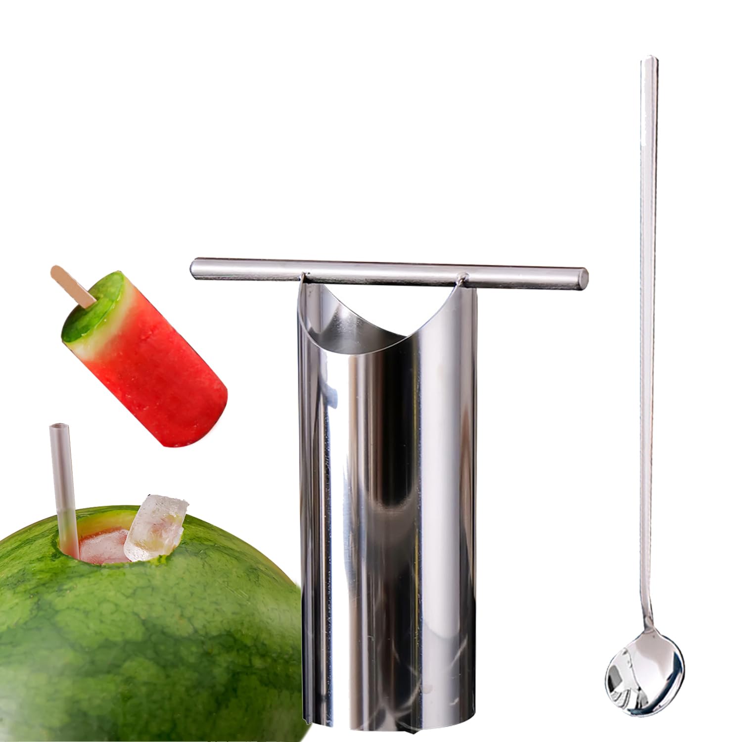 OLSKFUH Watermelon Cutter Slicer Tool - 304 Stainless Steel Juicer & Corer, Easy-To-Use Juicing Accessory For Kitchen,S-A