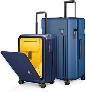 EUME Cabin Pro 57 Cm and Classic Check - in Large 75 Cm Luggage Trolley Bags for Travel - Set of 2 (Midnight Blue) | Polyc... Price In India