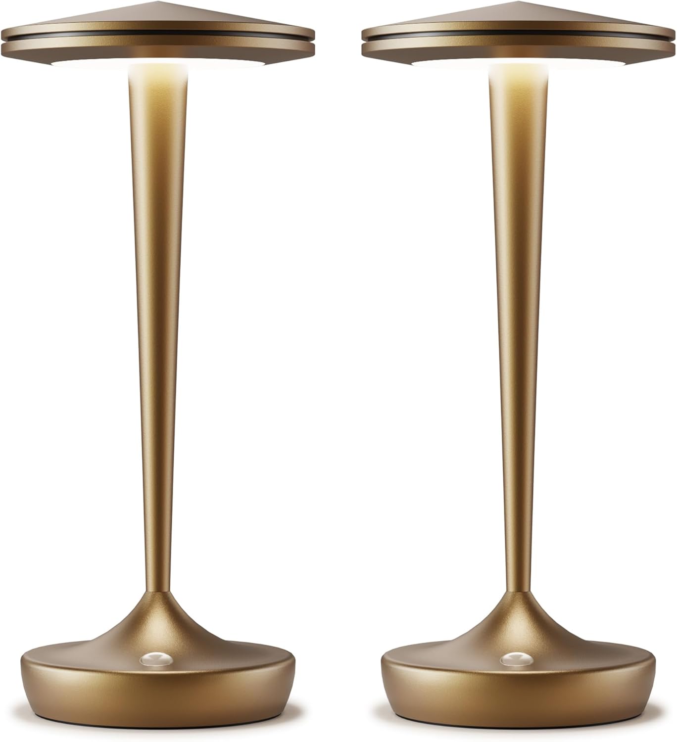 2 Pack Cordless Table Lamps Rechargeable ,6000mAh Battery Portable LED Touchled Led Table Lamp, 3-Color Stepless Dimming & Memory Function, for Outdoor, Dinning, Patio, Restaurant, Kitchen (2 Bronze)