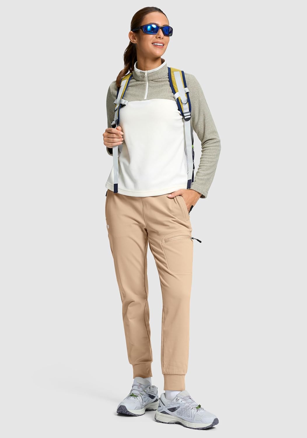 G Gradual Women's Fleece Lined Joggers Hiking Pants 4 Zipper Pockets High Waisted Water Resistant Winter Running Sweatpants - Image 6