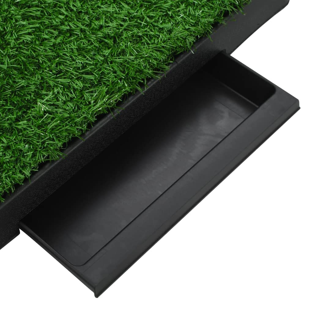 Inodoro para mascotas con bandeja, césped artificial, verde, 63 x 50 x 7 cm, inodoro para perros, impermeable, absorbente e higiénico, para entrenamiento de cachorros y base de incontinencia
