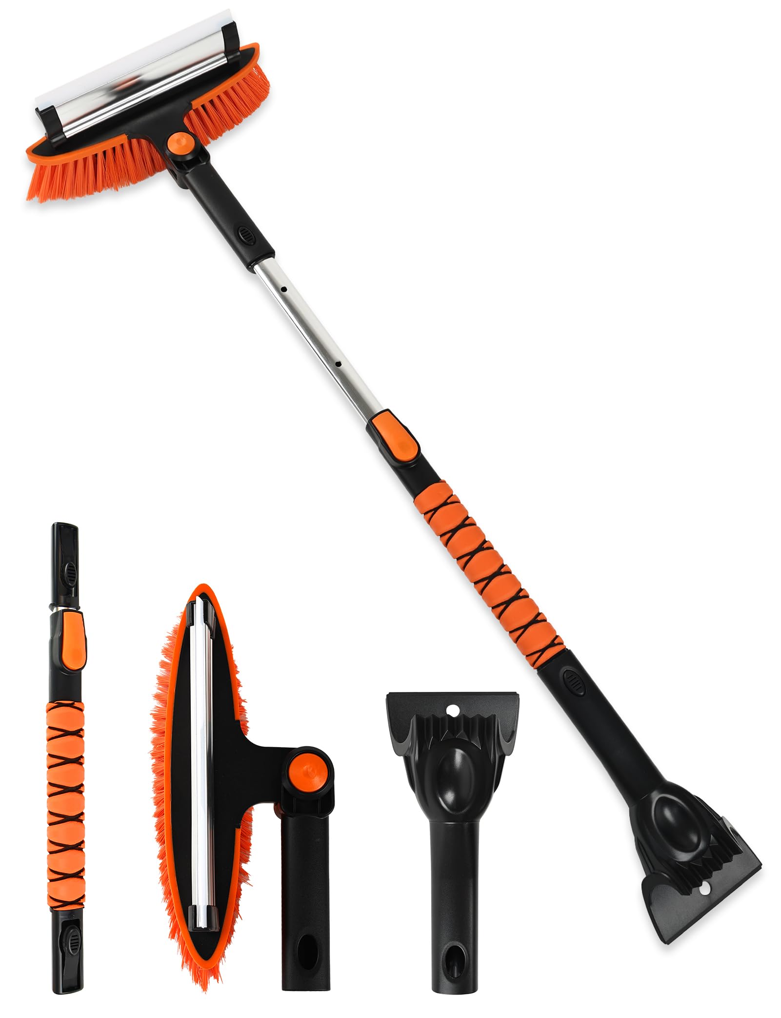 41" Extendable Ice Scrapers for Car Windshield 2-in-1 Snow Brush for Car Snow Scraper for Car Snow Scraper and Drush with Ergonomic Foam Grip for Cars, Trucks, SUVs with 360� Pivoting Brush Head-image-32