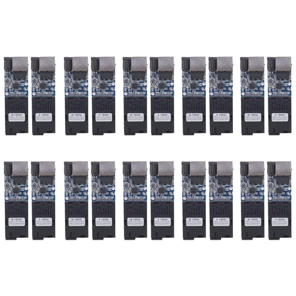 10Pairs Fiber Optical Media Converter 10/100Mbps Single Mode Single 20Km Fiber SC Port Fiber Switch
